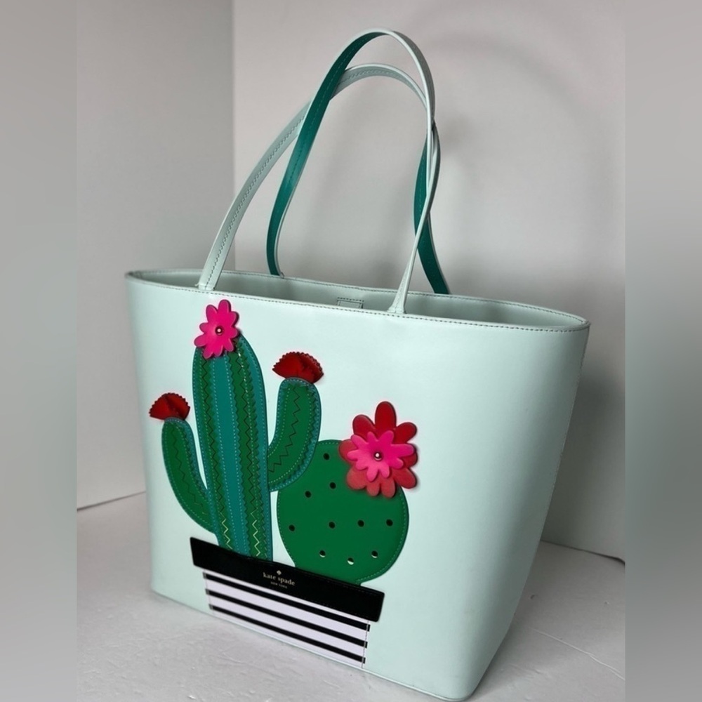 Kate Spade Mint Green Cactus Tote good condition - Picture 15 of 15